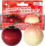 Набор бальзам для губ вишня и персик, 9 г × 2 шт — PrettySkin Lip Balm Set
