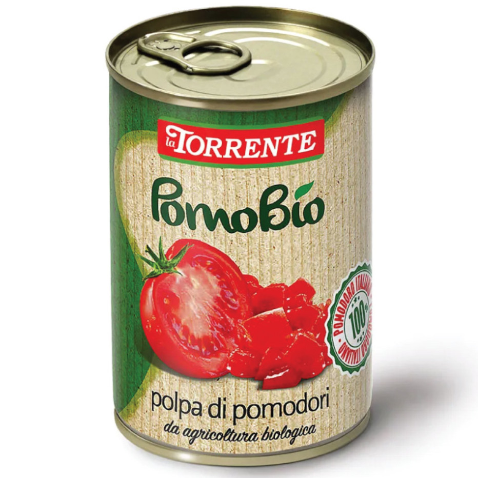 Помидорная мякоть кусочками Био-органик "La Torrente" (Polpa di pomodori a cubetti da Agricoltura Biologica)